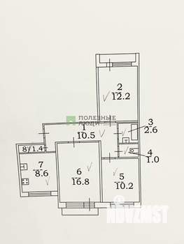3-к квартира, вторичка, 63м2, 1/9 этаж