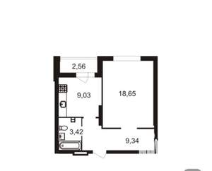 1-к квартира, вторичка, 40м2, 3/20 этаж