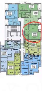 1-к квартира, вторичка, 51м2, 16/18 этаж