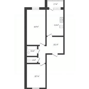 2-к квартира, вторичка, 57м2, 4/10 этаж