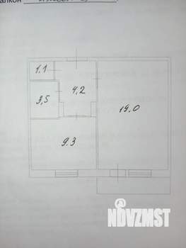 1-к квартира, вторичка, 37м2, 9/9 этаж