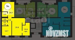 3-к квартира, вторичка, 70м2, 3/10 этаж