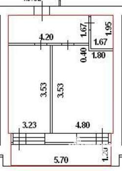 1-к квартира, вторичка, 38м2, 5/10 этаж