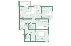 4-к квартира, вторичка, 82м2, 5/22 этаж