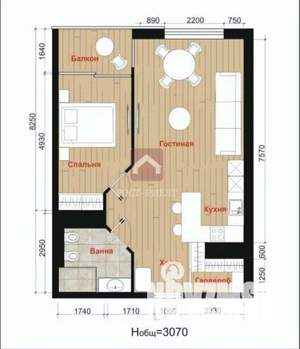 2-к квартира, вторичка, 66м2, 32/37 этаж