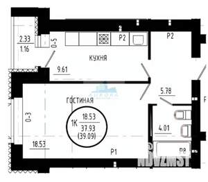 1-к квартира, вторичка, 40м2, 4/11 этаж