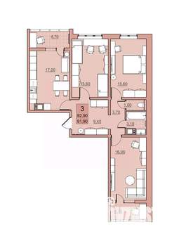 3-к квартира, вторичка, 83м2, 5/24 этаж