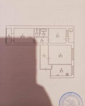 3-к квартира, вторичка, 62м2, 2/9 этаж