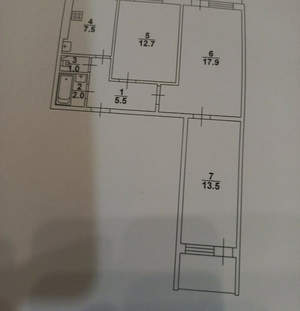 3-к квартира, вторичка, 60м2, 7/9 этаж