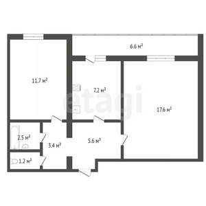 2-к квартира, вторичка, 49м2, 3/9 этаж