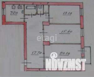 3-к квартира, вторичка, 82м2, 2/3 этаж