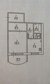 1-к квартира, вторичка, 38м2, 6/10 этаж