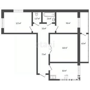 3-к квартира, вторичка, 62м2, 8/9 этаж