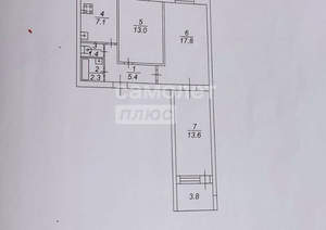 3-к квартира, вторичка, 61м2, 1/9 этаж