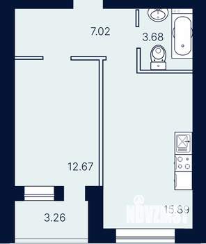 1-к квартира, вторичка, 43м2, 1/10 этаж