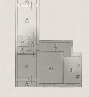 3-к квартира, вторичка, 58м2, 6/10 этаж