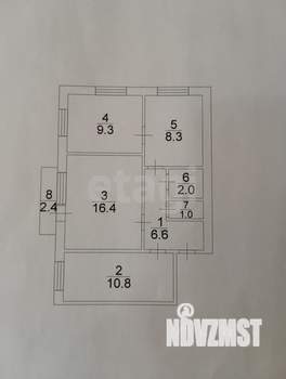 3-к квартира, вторичка, 54м2, 9/9 этаж