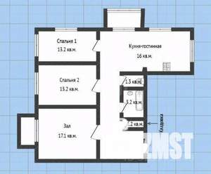 3-к квартира, вторичка, 76м2, 5/5 этаж