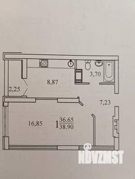 1-к квартира, вторичка, 37м2, 11/17 этаж