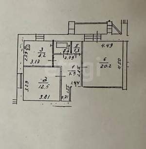 2-к квартира, вторичка, 53м2, 5/10 этаж
