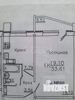 1-к квартира, вторичка, 38м2, 1/10 этаж