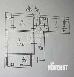 3-к квартира, вторичка, 66м2, 3/9 этаж