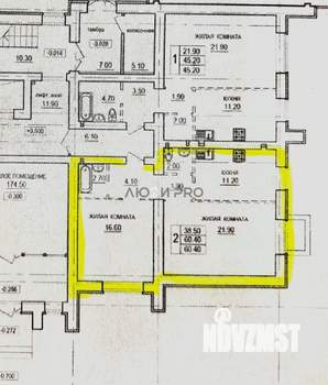 2-к квартира, вторичка, 60м2, 1/10 этаж
