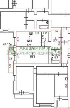 1-к квартира, вторичка, 46м2, 3/14 этаж