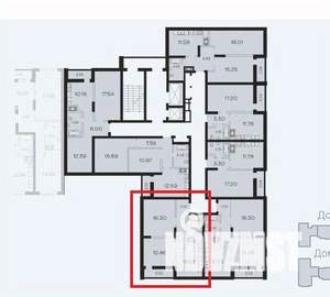 2-к квартира, вторичка, 56м2, 16/19 этаж