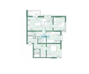 4-к квартира, вторичка, 82м2, 8/22 этаж