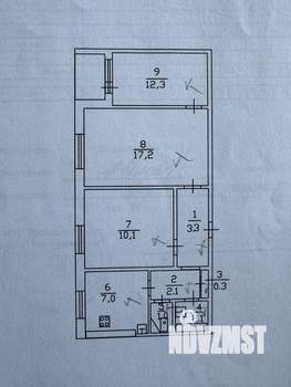 3-к квартира, вторичка, 55м2, 2/9 этаж