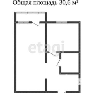 1-к квартира, вторичка, 30м2, 5/5 этаж