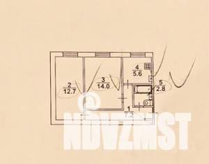 2-к квартира, вторичка, 42м2, 1/5 этаж