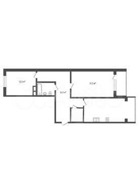 2-к квартира, вторичка, 63м2, 3/21 этаж