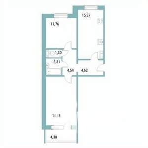 2-к квартира, вторичка, 64м2, 7/10 этаж