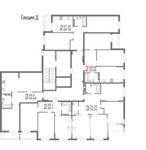 2-к квартира, вторичка, 60м2, 6/10 этаж