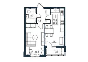 1-к квартира, вторичка, 39м2, 5/10 этаж