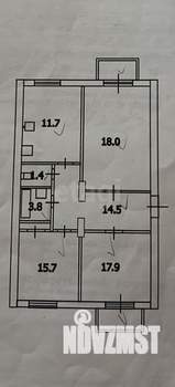 3-к квартира, вторичка, 84м2, 4/4 этаж