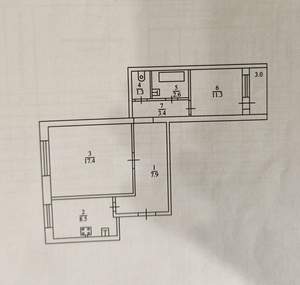 2-к квартира, вторичка, 52м2, 1/9 этаж