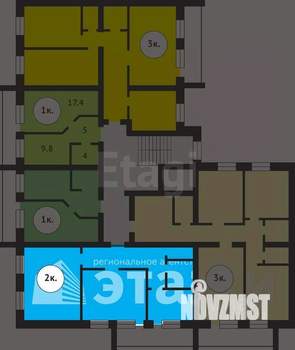 2-к квартира, вторичка, 53м2, 4/9 этаж