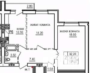 2-к квартира, строящийся дом, 58м2, 5/10 этаж