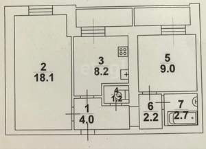 2-к квартира, вторичка, 45м2, 2/10 этаж