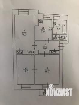 3-к квартира, вторичка, 63м2, 4/4 этаж