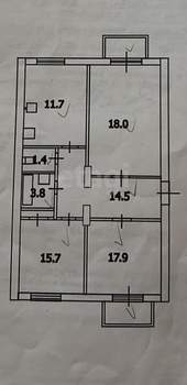 3-к квартира, вторичка, 84м2, 4/4 этаж