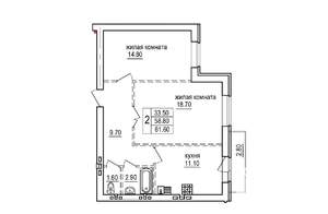 2-к квартира, вторичка, 62м2, 9/10 этаж