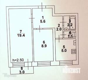 2-к квартира, вторичка, 44м2, 9/9 этаж