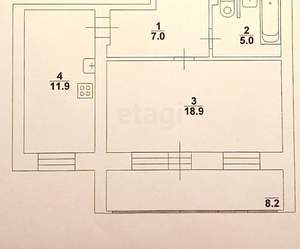 1-к квартира, вторичка, 43м2, 1/10 этаж