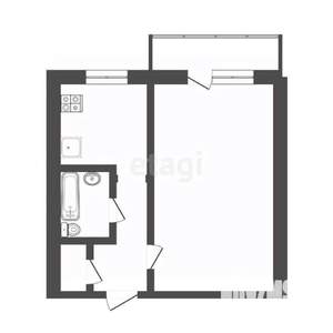 1-к квартира, вторичка, 38м2, 1/9 этаж