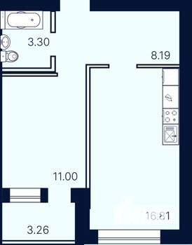 1-к квартира, вторичка, 43м2, 2/10 этаж