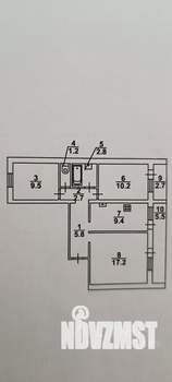 3-к квартира, вторичка, 59м2, 4/9 этаж